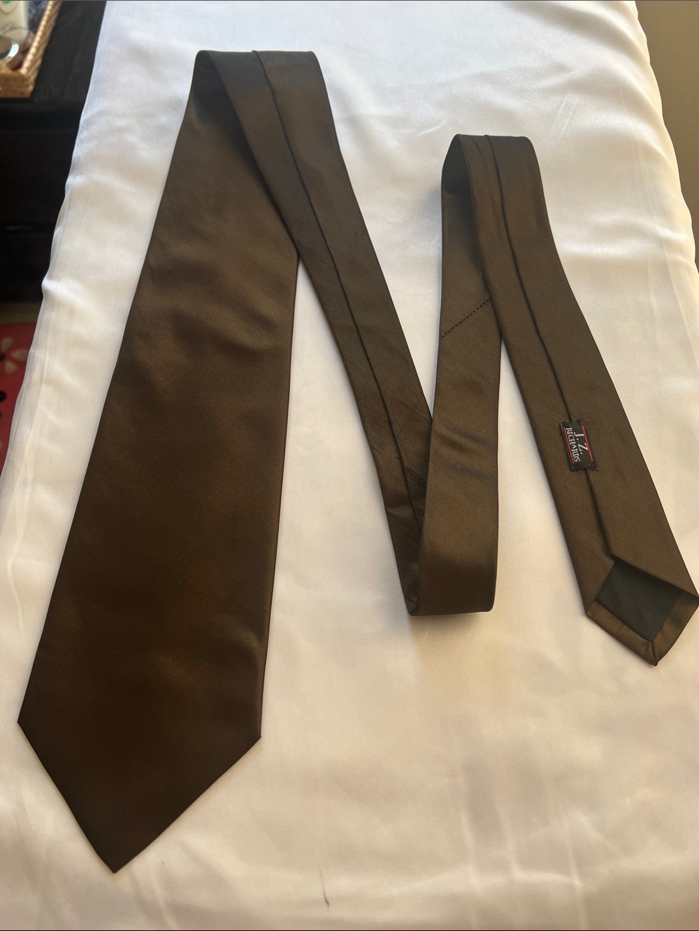 Handcrafted for Nordstrom Brown All Silk Men's Tie With Subtle Sheen Made in USA